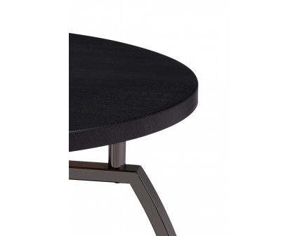 Coaster - Round End Table Dark in Dark Gray/Black Nickel