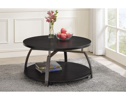 Coaster - Round Coffee Table in Dark Gray/Black Nickel