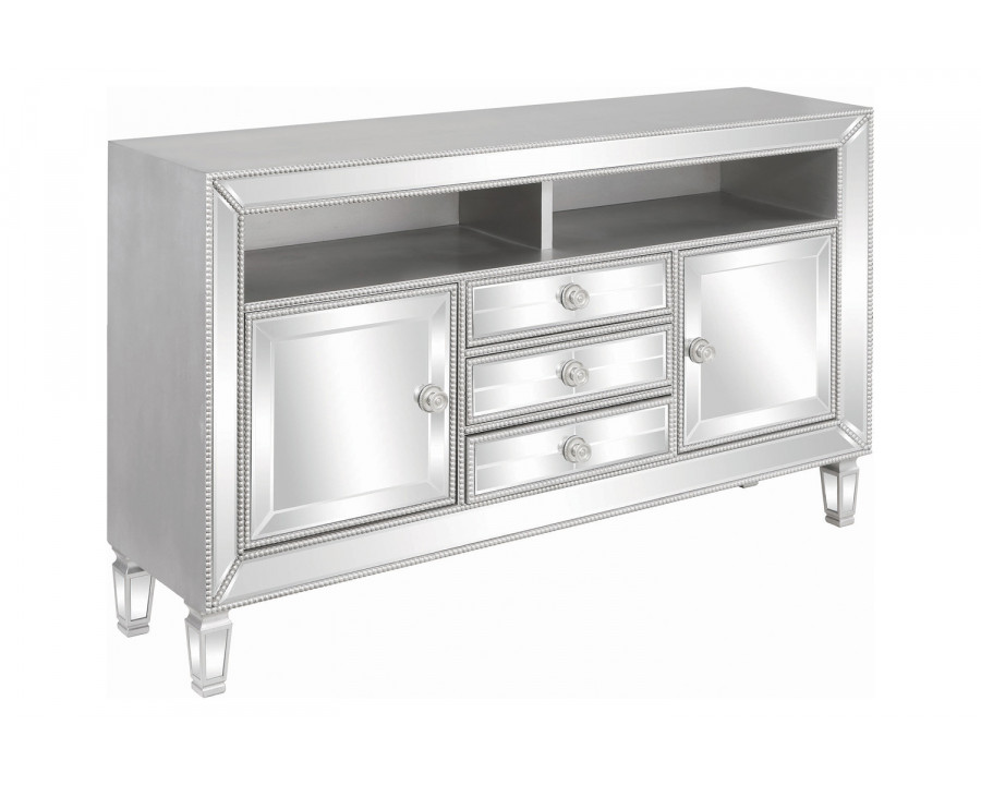 Coaster - 3-Drawer TV Console in Metallic Platinum