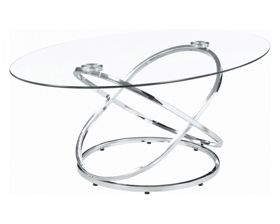 Coaster - 3-Piece Occasional Set in Chrome/Clear