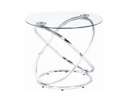 Coaster - 3-Piece Occasional Set in Chrome/Clear