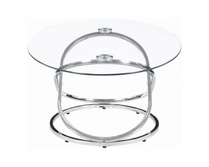 Coaster - 3-Piece Occasional Set in Chrome/Clear