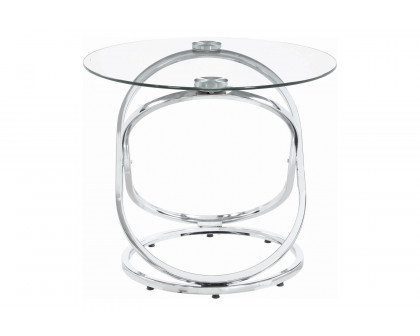 Coaster - 3-Piece Occasional Set in Chrome/Clear