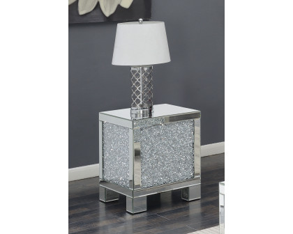 Coaster - Layton Square End Table in Silver/Clear Mirror