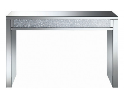 Coaster - Layton Rectangular Sofa Table in Silver/Clear Mirror