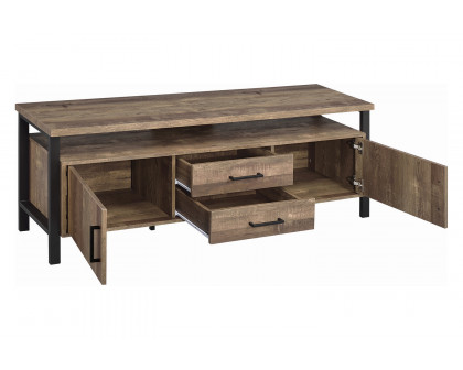 Coaster 59" 2-Drawer Rectangular TV Console - Rustic Oak