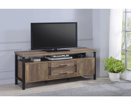 Coaster 59" 2-Drawer Rectangular TV Console - Rustic Oak