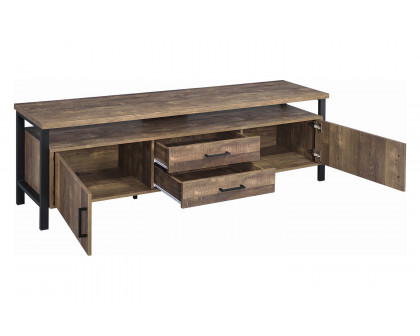 Coaster 71" 2-Drawer Rectangular TV Console - Rustic Oak