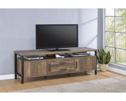 Coaster 71" 2-Drawer Rectangular TV Console - Rustic Oak