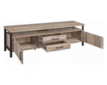 Coaster 71" 2-Drawer TV Console - Weathered Oak