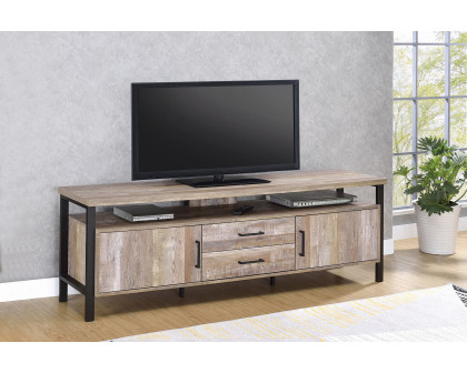 Coaster 71" 2-Drawer TV Console - Weathered Oak