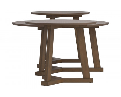 Coaster™ 3-Piece Round Occasional Table Set - Natural Walnut