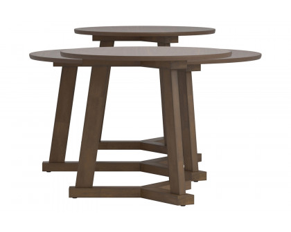 Coaster™ 3-Piece Round Occasional Table Set - Natural Walnut