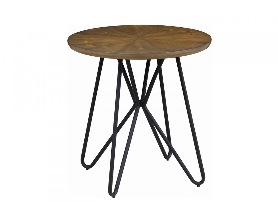 Coaster - Churchill Round End Table in Dark Brown/Black