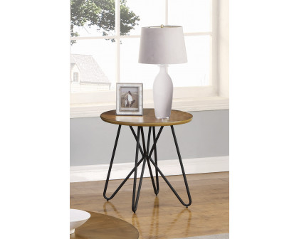 Coaster - Churchill Round End Table in Dark Brown/Black