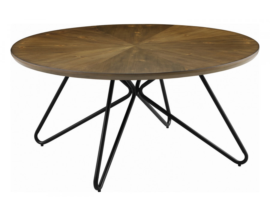 Coaster - Churchill Round Coffee Table in Dark Brown/Black