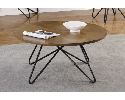 Coaster - Churchill Round Coffee Table in Dark Brown/Black