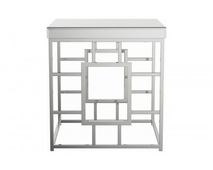 Coaster - Geometric Frame Square End Table in Chrome