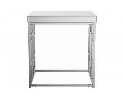 Coaster - Geometric Frame Square End Table in Chrome