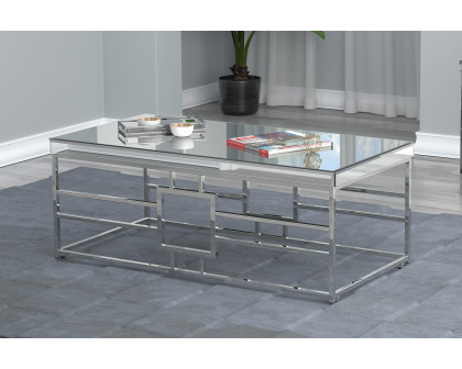 Coaster - Geometric Frame Rectangular Coffee Table in Chrome