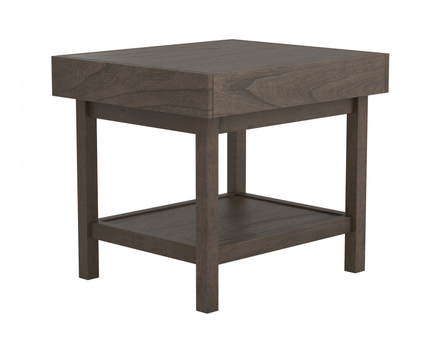 Coaster - Rectangle End Table With Shelf in Wheat Brown