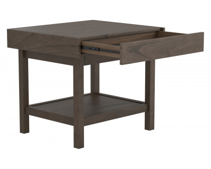 Coaster - Rectangle End Table With Shelf in Wheat Brown