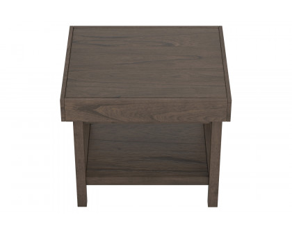 Coaster - Rectangle End Table With Shelf in Wheat Brown