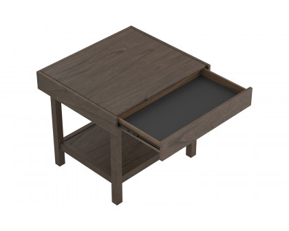 Coaster - Rectangle End Table With Shelf in Wheat Brown