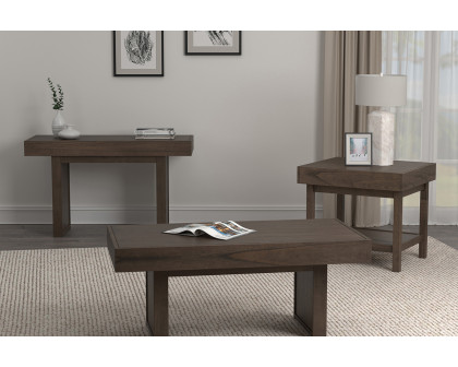 Coaster - Rectangle End Table With Shelf in Wheat Brown