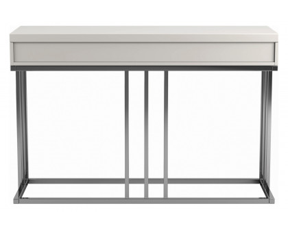 Coaster - 2-Drawer Rectangular Sofa Table in Glossy White/Chrome