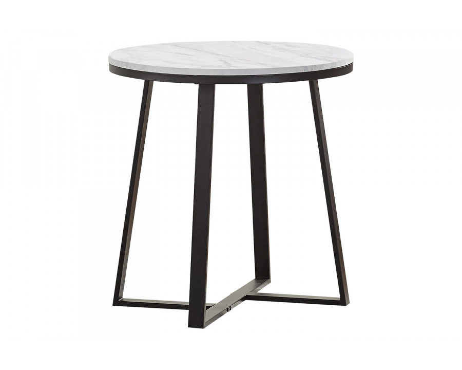 Coaster - Metal Base Round End Table in White/Matte Black