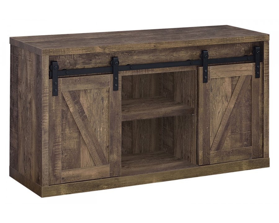 Coaster 48-Inch 3-Shelf Sliding Doors TV Console - Rustic Oak