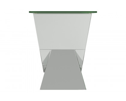 Coaster - Caldwell V-Shaped End Table With Glass Top in Silver