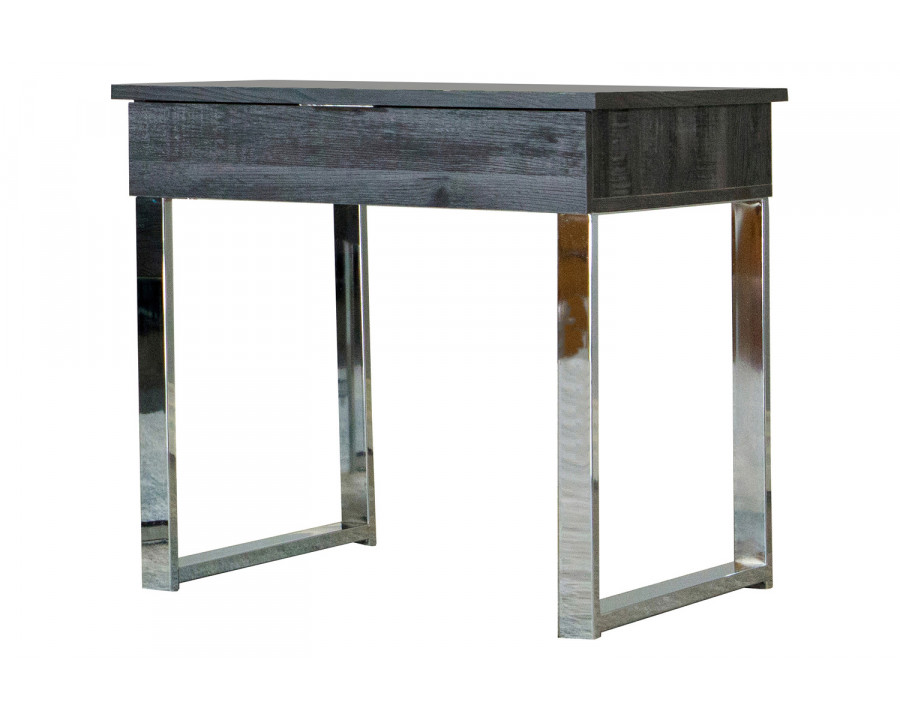 Coaster - Square 1-Drawer End Table in Dark Charcoal/Chrome