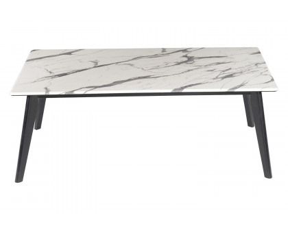 Coaster - Rectangle Faux Marble Top Coffee Table in Black/White