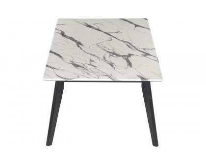 Coaster - Rectangle Faux Marble Top Coffee Table in Black/White