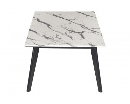 Coaster - Rectangle Faux Marble Top Coffee Table in Black/White