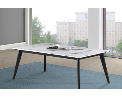 Coaster - Rectangle Faux Marble Top Coffee Table in Black/White