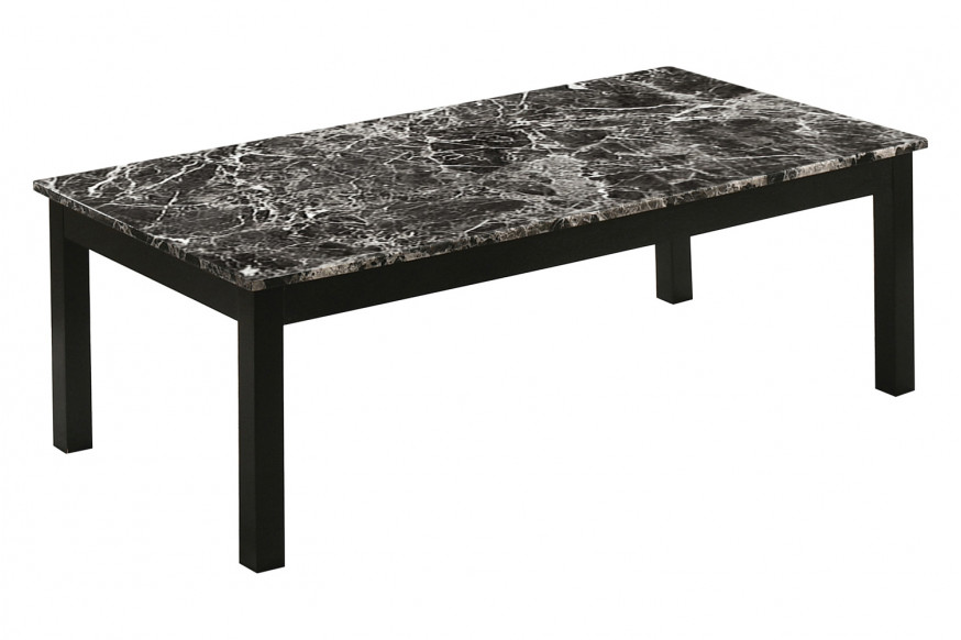 Coaster™ Faux Marble Rectangle 3-Piece Occasional Table Set - Black