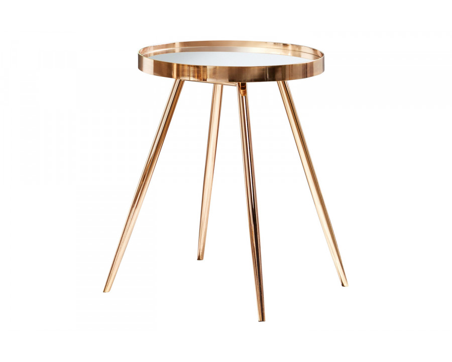 Coaster - Sophia Round Mirror Top End Table in Gold