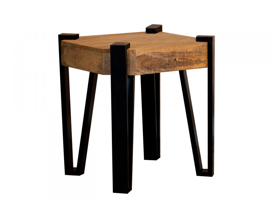 Coaster - Wooden Square Top End Table in Natural/Matte Black