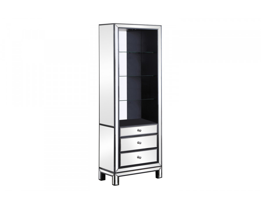 Coaster - 3-Drawer Media Tower in Black Titanium/Silver