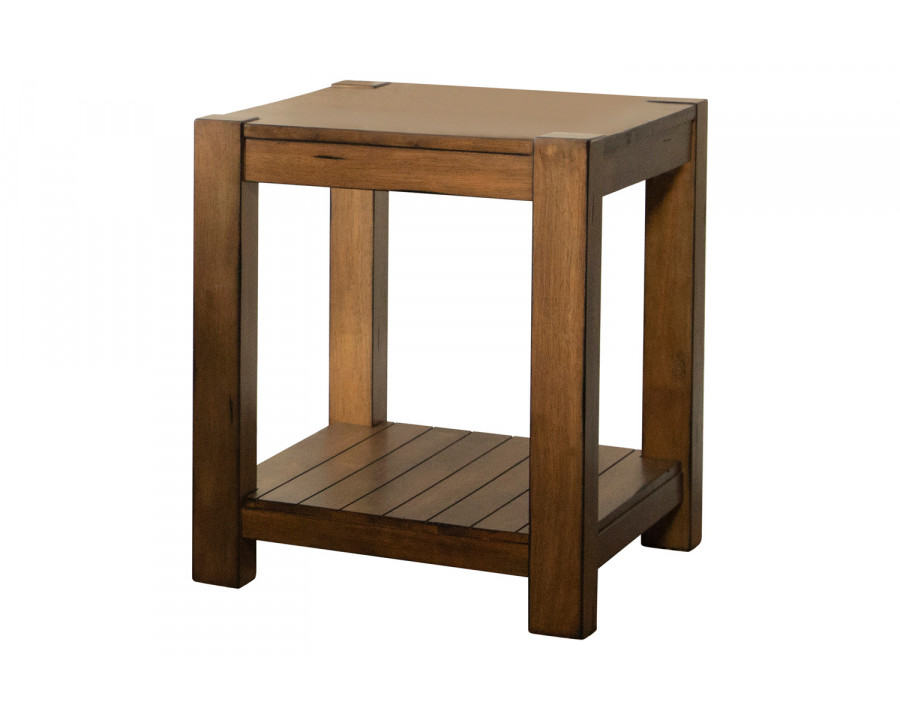 Coaster - Rectangular End Table With Lower Shelf in Rustic Brown