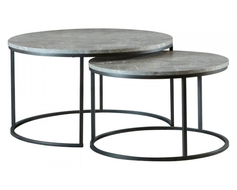 Coaster - Round 2-Piece Nesting Coffee Table in Gray/Gunmetal