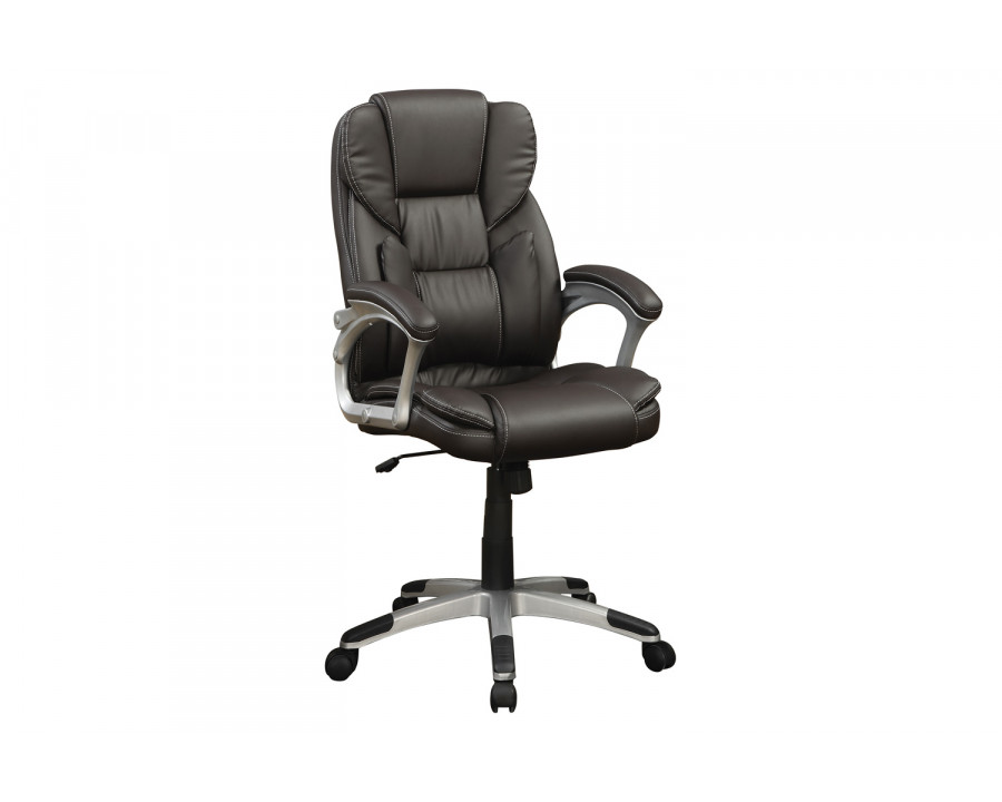 Coaster - Adjustable Height Office Chair in Dark Brown/Silver