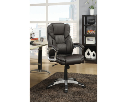 Coaster - Adjustable Height Office Chair in Dark Brown/Silver