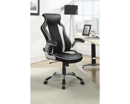 Coaster - Adjustable Height Office Chair 800048 in Black/Silver