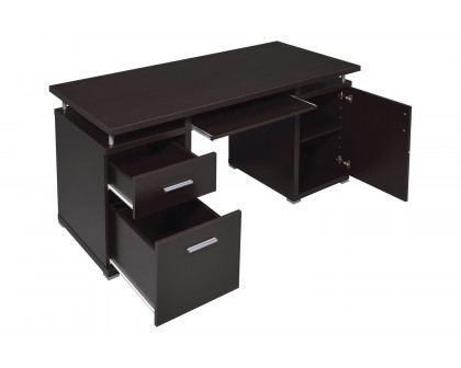 Coaster Tracy 2-Drawer Computer Desk - Cappuccino