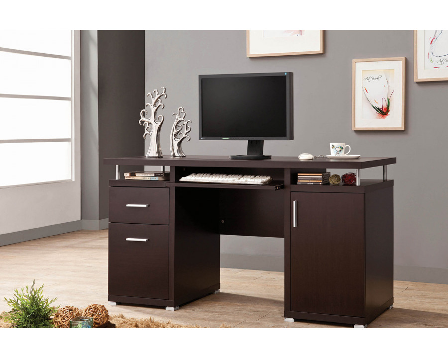 Coaster Tracy 2-Drawer Computer Desk - Cappuccino