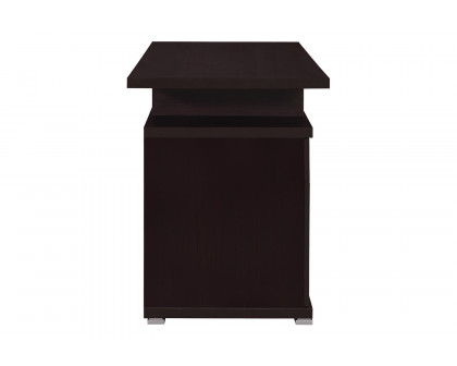 Coaster Irving 2-Drawer Office Desk with Cabinet - Cappuccino